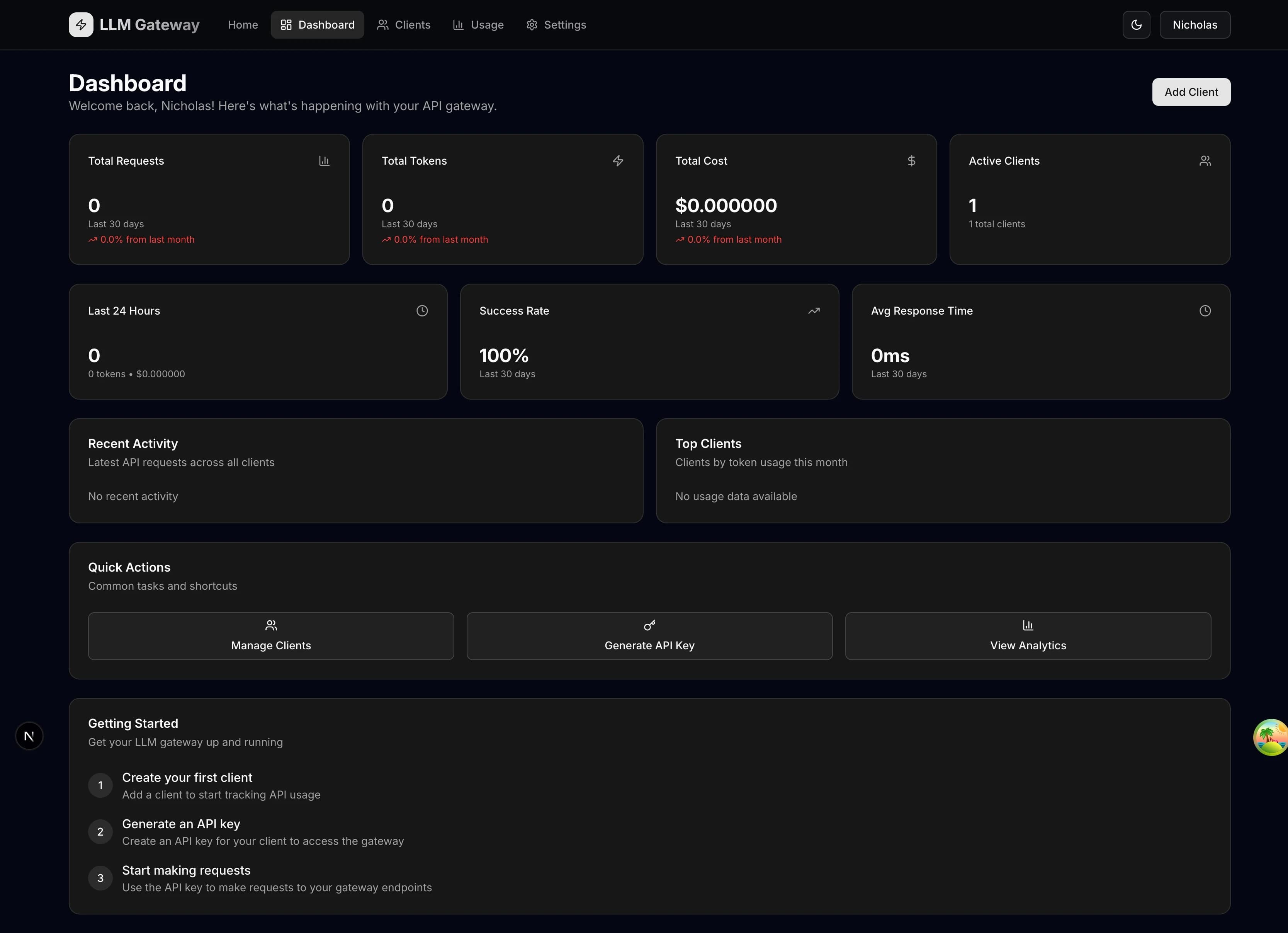 LLM Gateway project screenshot